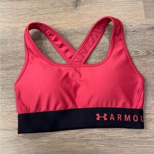 Under Armour Pink Black Crossback Workout Sports Bra